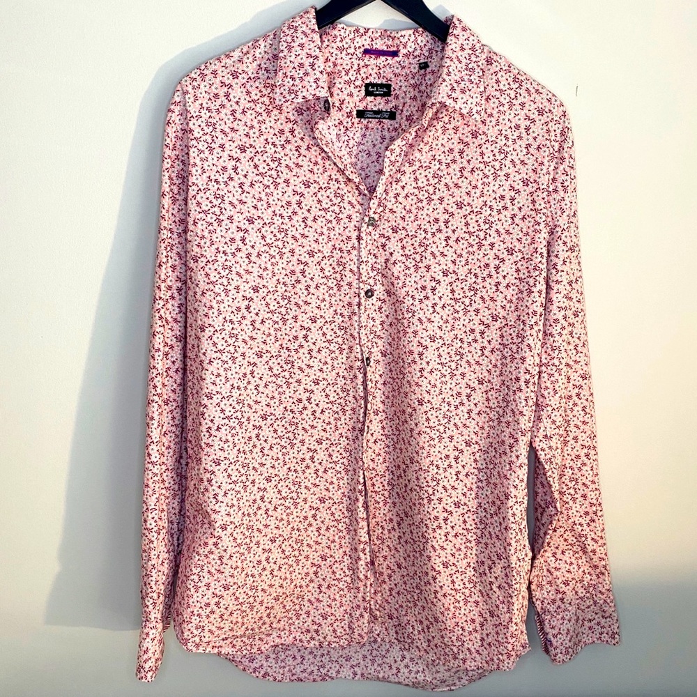 PAUL SMITH LONDON Pink Floral Button Down Shirt